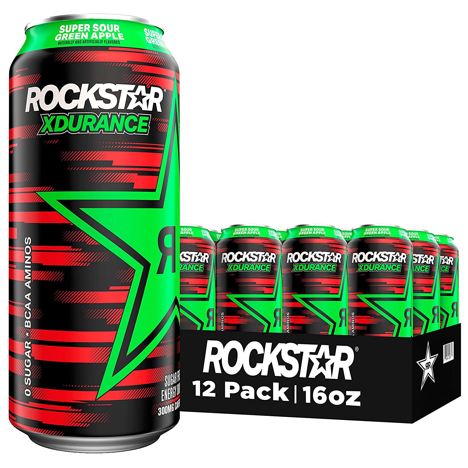 Rockstar Energy Drink with COQ10 and Electrolytes, 300mg Caffeine, Xdurance Blue Raz, 16oz Cans (12 Pack) (Packaging May Vary) - Image 6